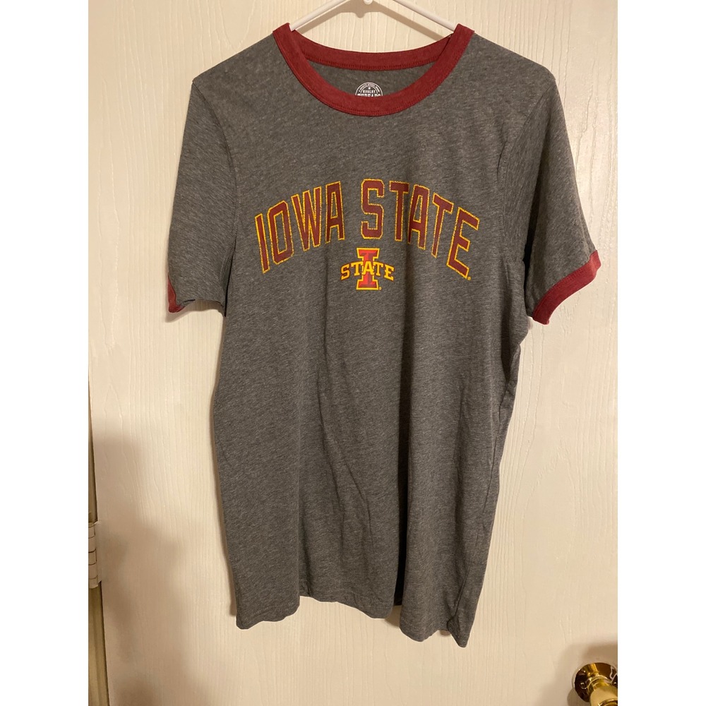 Rivalry Threads Iowa State Cyclones Ringer T-Shirt Mens Small Gray Red NCAA 0607